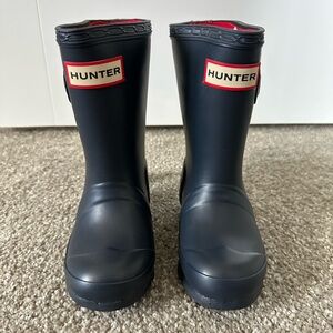 NEW Hunter Original Kids Black Classic Rain Boots Navy Little Kids Size 7 UK